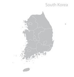 South Korea Map With States And Modern Round Vector Image