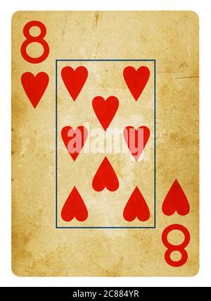 8 Eight Of Hearts Playing Card With Clipping Path To Remove Background