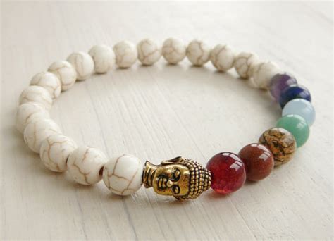 Mala Bracelet Buddha Bracelet 7 Chakra Bracelet Howlite Etsy Chakra