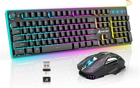 Wireless Gaming Keyboard And Mouse Combo Rgb Backlit 3800mah Rechargeable Full Size Usbtype C