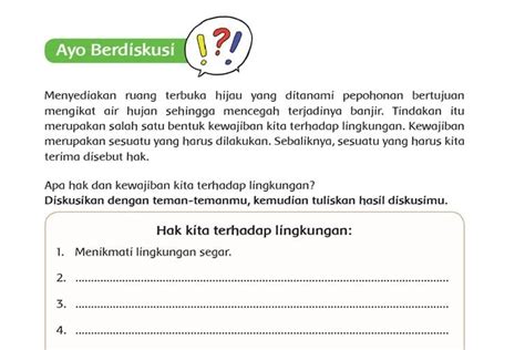 Kunci Jawaban Kelas 4 Tema 9 Halaman 11 12 Hak Dan Kewajiban Terhadap