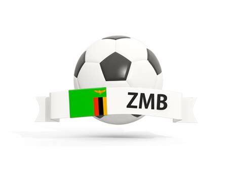 Football with banner. Illustration of flag of Zambia