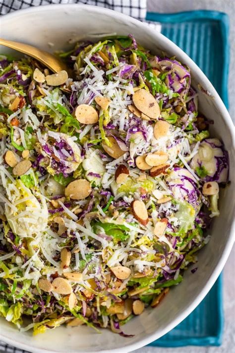 Shaved Brussels Sprout Salad With Honey Lemon Dijon Vinaigrette Recipe