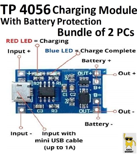 TP4056 Li Ion 18650 Battery Charger Module Pinout 40 OFF