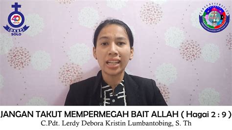 JANGAN TAKUT MEMPERMEGAH BAIT ALLAH Renungan Harian HKBP Ressort SOLO