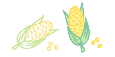 Vector Set Icons Of Corns Vector Illustration Of Corn Hand Drawing