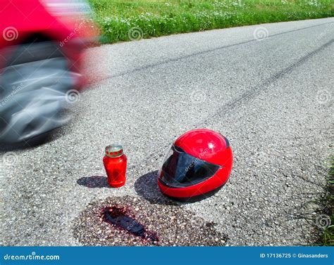 Helmet After Traffic Accident Stock Image Image Of Safety Marks