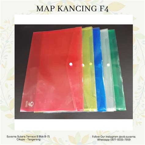 Jual Map Plastik Kancing Map Kancing Punggung Folio Map Transparant