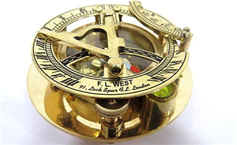 Nauticalmart Brass Sundial Compass 3 Nautical T Marine Boat Pocket Sun Dial Pirate Ship West