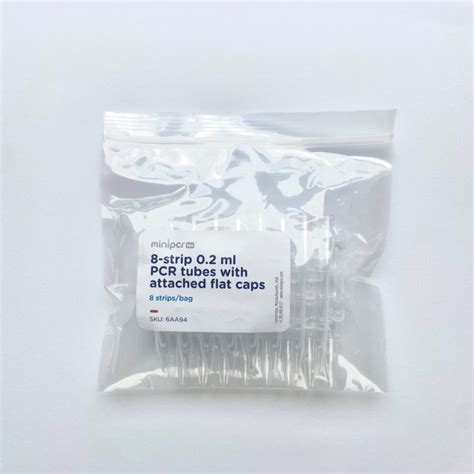 0 2 Ml 8 Strip PCR Tubes With Attached Flat Caps Bag Of 8 Strips