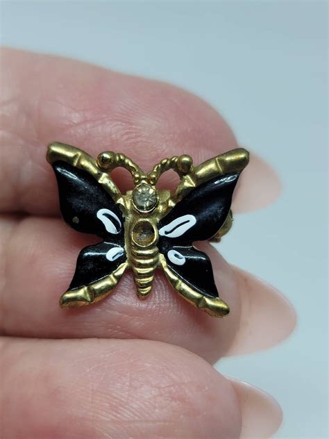 Vintage Enamel Butterfly Scatter Pin Set Etsy