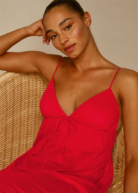 Red Tassel Detail Beach Jumpsuit Whistles