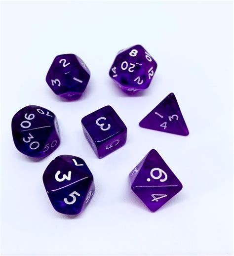 Gem Purple 7 Poly Dice Set Em4miniatures