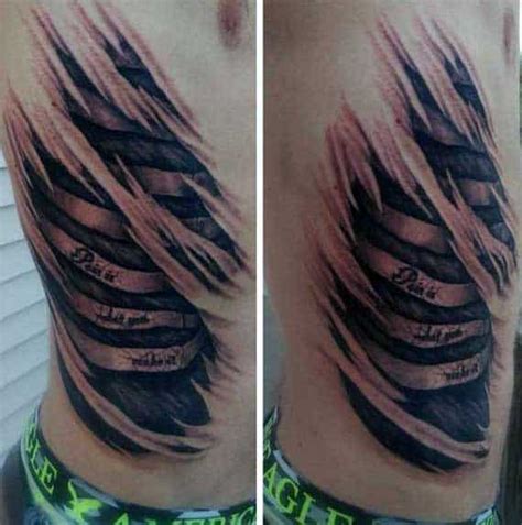 49 Realistic Ripped Skin Tattoo Designs For Men