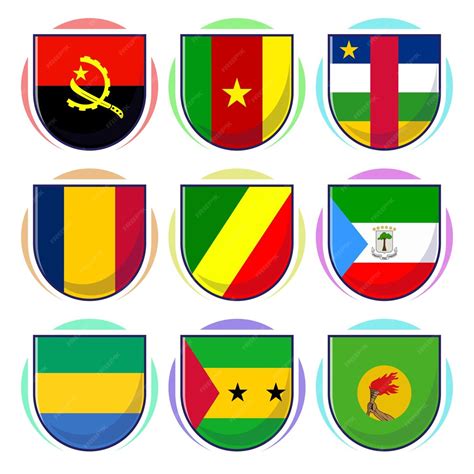 Premium Vector South African Countries Flags Flat Cartoon Vector