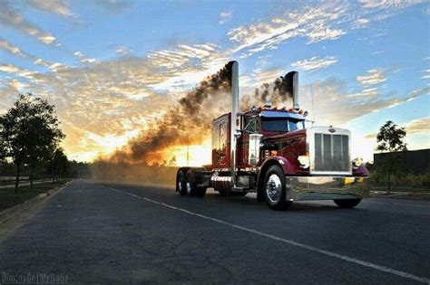 Semi Truck Sunset Wallpaper