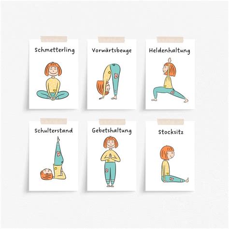 Yoga Karten Kinder Kinderyoga Karten Yoga Kartenset Zum Ausdrucken