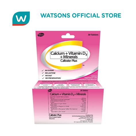 Delicious CALTRATE PLUS Box Of 30 Tablets Calcium VitaminD3 Minerals