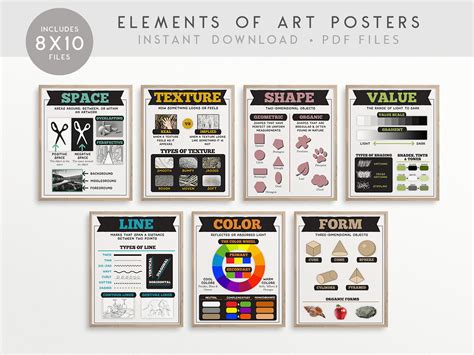 Elements Of Art Classroom Printable Posters Art Classroom Etsy Uk