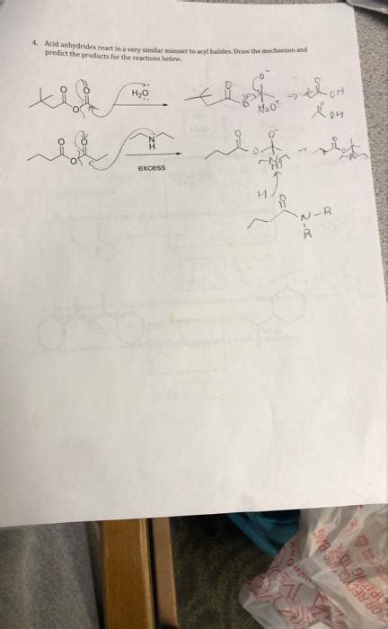 Solved 4 Acid Anhydrides React In A Very Similar Maener To