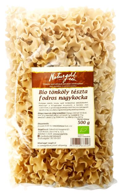 Bio tönköly tészta fodros nagykocka 500g kedvező ár