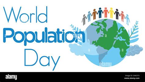 World Population Day Earth Globe People Poster Vector Illustration Stock Vector Image And Art