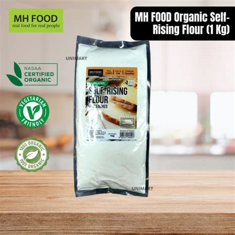 Mh Food Organic Self Rising Flour 1kg Unbleached Premium Quality Making