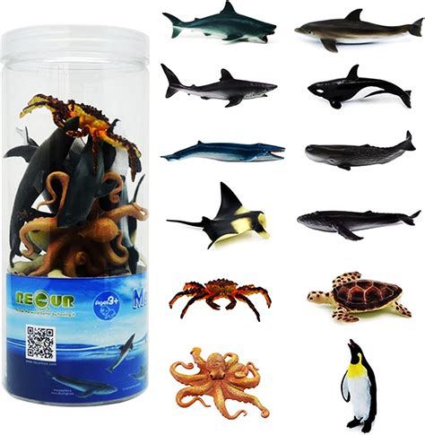 Recur Sea Animal Toys For Kids 12pcs Ocean Animal Figures