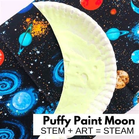 Glow In The Dark Moon Craft Puffy Paint Moon Crafts Homemade Puffy