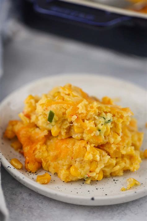 Cheesy Jalapeno Corn Casserole Creamy Cooked By Julie