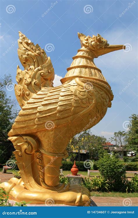 Large Golden Bird Statue Stock Image Image Of Hallow 14734607