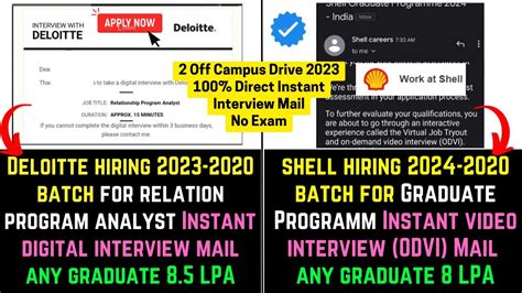 2 OFF Campus Drive 2024 2020 Batch Deloitte Hiring Programmer Analyst