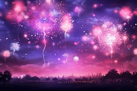 Premium Ai Image Happy New Year Fireworks Party Bright Night Sky Backgr