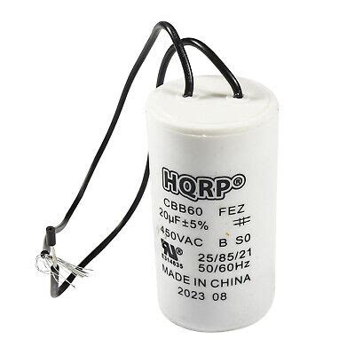 Hqrp Cbb Uf V Wire Lead Cylinder Motor Run Capacitor For Ac