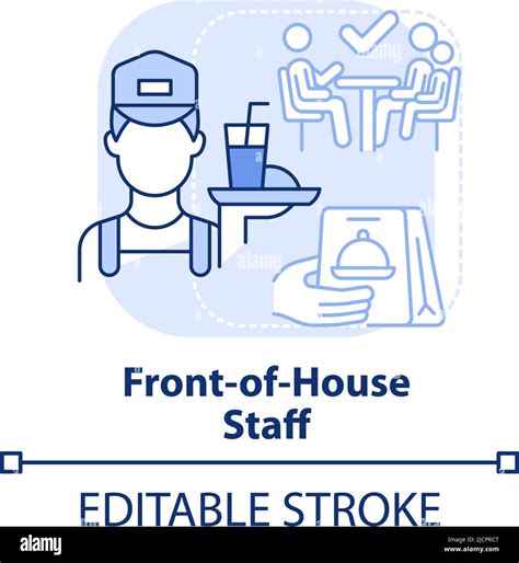 Front Of House Staff Light Blue Concept Icon Stock Vector Image Art