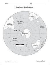 Southern Hemisphere Map Organizer for 5th - 12th Grade | Lesson Planet