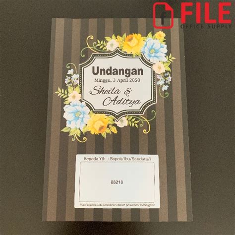 Jual Blangko Undangan Pernikahan Kosong Murah Simple Floral Erba