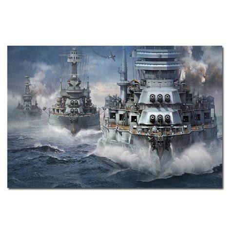 Bismarck Class Battleship Canvas Painting Posters Printed Etsy