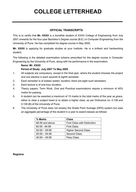 Sample Transcript Format