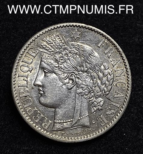 2 FRANCS CERES ARGENT III REPUBLIQUE 1895 A PARIS SUP CTMP NUMIS