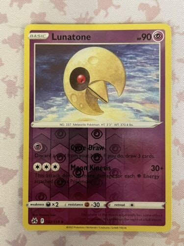 Pok Mon Tcg Lunatone Crown Zenith Reverse Holo Uncommon Ebay