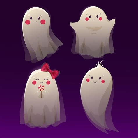 Premium Vector Set Of Cute Ghosts For Children For Halloween