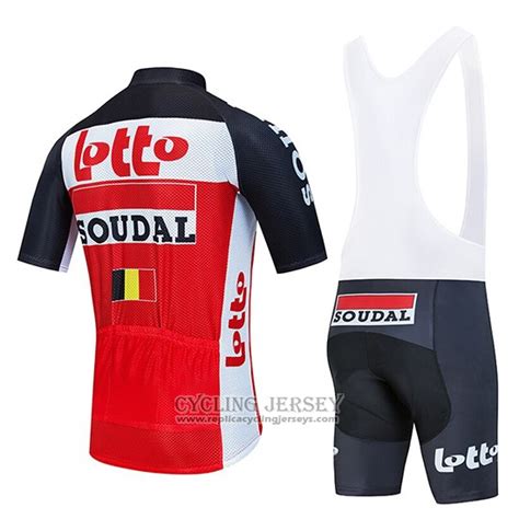 2020 Cycling Jersey Lotto Soudal Black Red White Short Sleeve And Bib