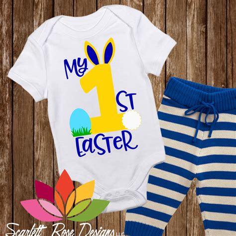 My First Easter Svg Boy Baby Boy Easter Baby Boy Onesies Boys