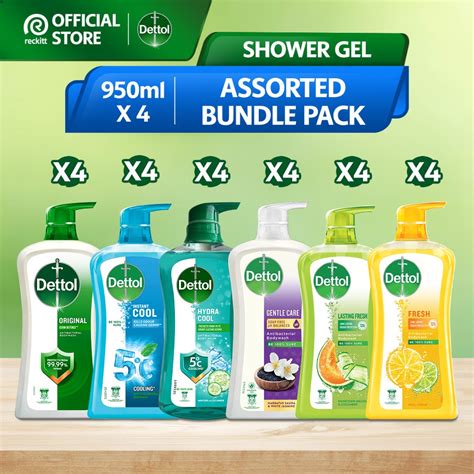 Dettol Antibacterial Shower Gel Body Wash 950ml 900ml X 4 S Shopee