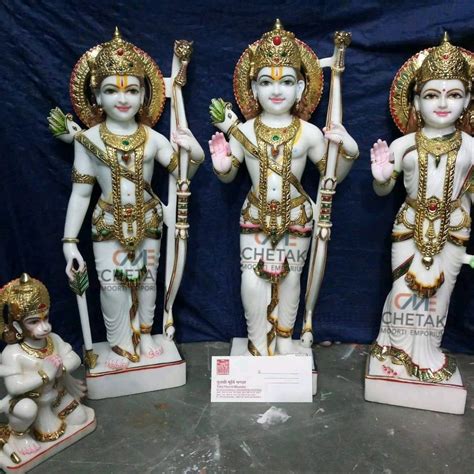 White Painted Marble Ram Darbar Statue For Worship Size Feet At Rs