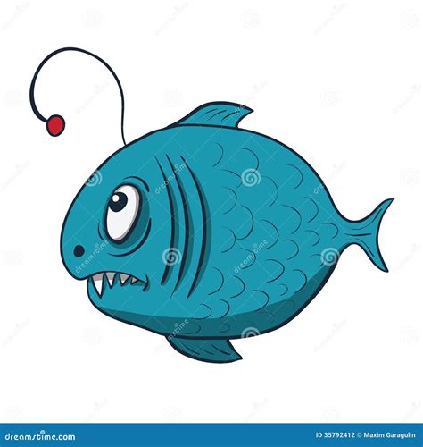 Funny Cartoon Fish Vector Illustration Stock Vector Illustration Of