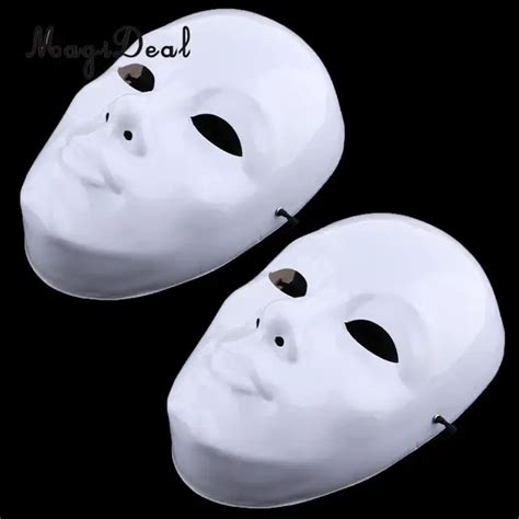 Pack Of 2pcs Novelty Fun Unpainted Blank Mask White Full Face Mask
