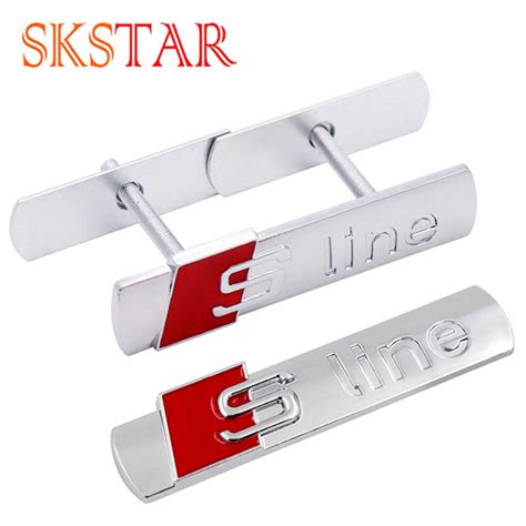 Buy 1pcs 3D Metal S Line Sline Logo Car Front Grille Adhesive Emblem