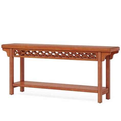 BYBLIGHT Turrella 70 8 In Brown Rectangle Solid Wood Console Table